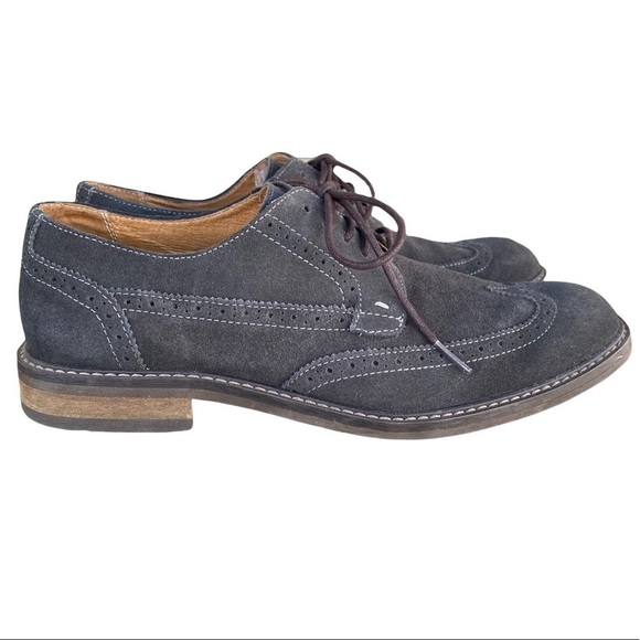 Vionic Bowery Bruno Suede Leather Oxford Shoe Men’s Size 10.5 Charcoal Gray GUC - Picture 2 of 12
